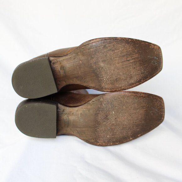 Ariat Round Up Brown leather Western cowboy rodeo equestrian Boots embroidered 8 - Picture 8 of 9